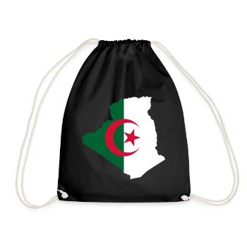algeria algeria algiers country flag gift - Drawstring Bag - black - Front
