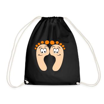 feet 42939 feet-laugh- - Drawstring Bag - black - Front