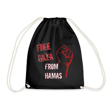 free gaza from - Drawstring Bag - black - Front