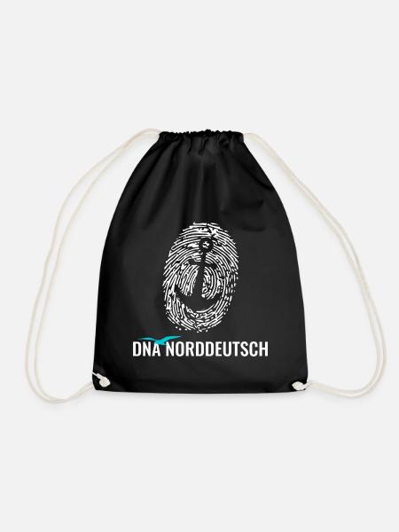 DNA Norddeutsch - Nordsee Ostsee Anker - Turnbeutel - Schwarz