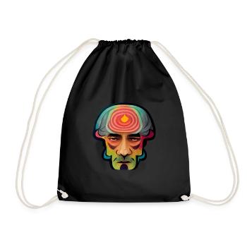 Psychedelic Head - Drawstring Bag - black - Front