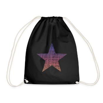 bunter Stern purple star vintage - Turnbeutel - Schwarz - Vorne