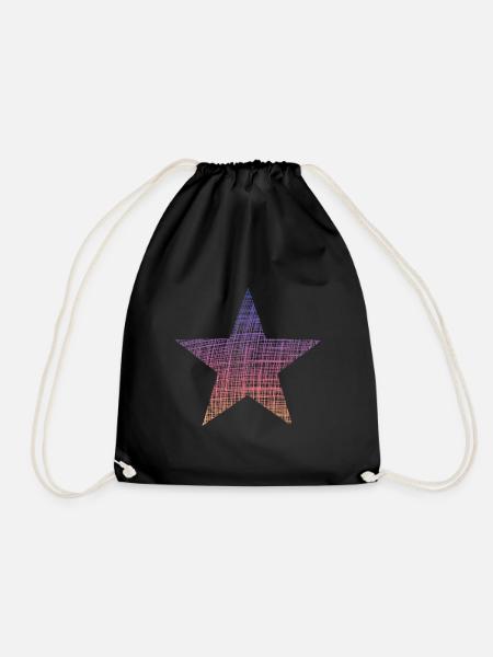 bunter Stern purple star vintage - Turnbeutel - Schwarz
