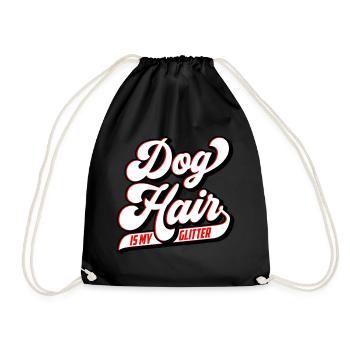 Dog hair is my glitter | Colors can be changed - Drawstring Bag - black - Front
