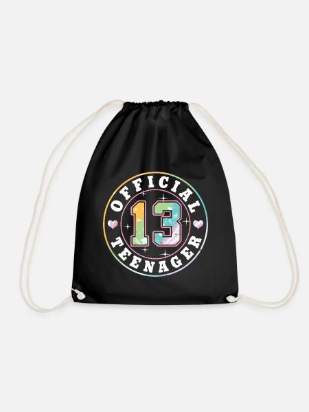 13. Geburtstag - Official Teenager Mädchen - Turnbeutel - Schwarz
