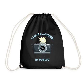 I love flashing in public - Turnbeutel - Schwarz - Vorne
