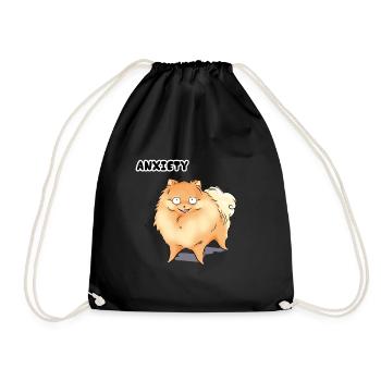 Anxiety - Drawstring Bag - black - Front