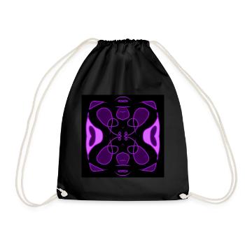 Purple figure on black background - Drawstring Bag - black - Front