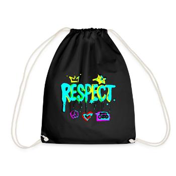 RESPECT Graffiti colourful - Turnbeutel - Schwarz - Vorne