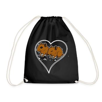 I love my gerbil heart - Drawstring Bag - black - Front