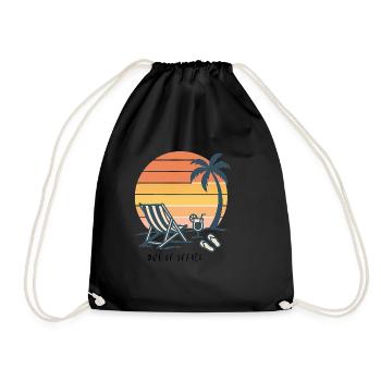 Sonnenuntergang Strand Urlaub Illustration - Turnbeutel - Schwarz - Vorne