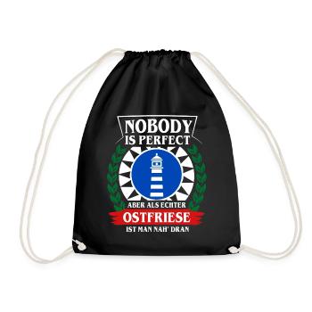 NOBODY IS PERFECT - OSTFRIESLAND - Turnbeutel - Schwarz - Vorne