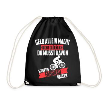 Bike saying gift bike - Drawstring Bag - black - Front