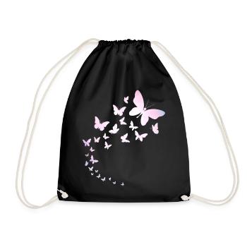 Butterflies fly - Drawstring Bag - black - Front