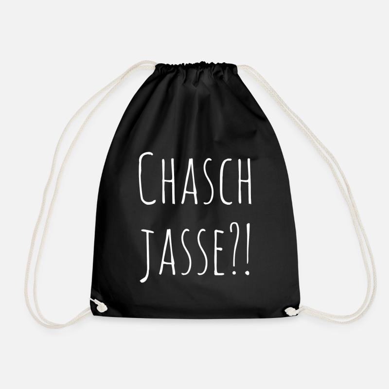 Chasch jasse jass t shirt schweiz geschenk - Turnbeutel - Schwarz