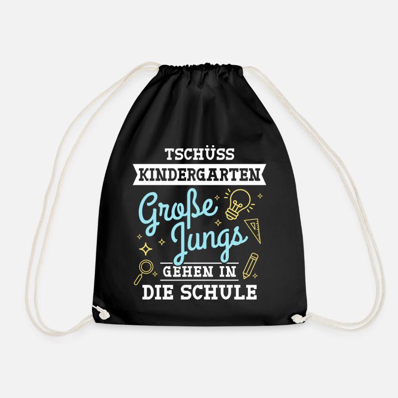 ...Große Jungs gehen in die Schule - Turnbeutel - Schwarz