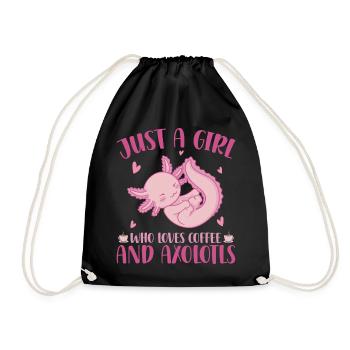 Axolotl - Drawstring Bag - black - Front