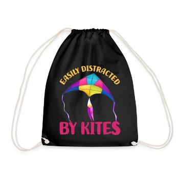 Kite flying - Drawstring Bag - black - Front
