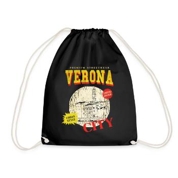 Vérone Italie Ville Skyline Vintage Rétro - Sac de sport léger - noir - Devant