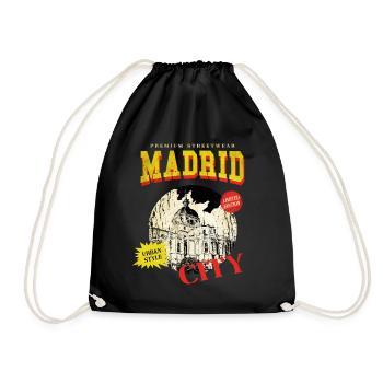 Madrid Espagne City Skyline Vintage Rétro - Sac de sport léger - noir - Devant