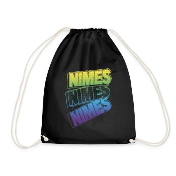 Nîmes France City Font Skyline Accueil - Sac de sport léger - noir - Devant