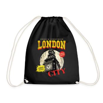 Londres Angleterre UK City Skyline Vintage Retro - Sac de sport léger - noir - Devant