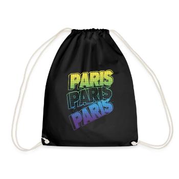 Paris France City Font Skyline Accueil - Sac de sport léger - noir - Devant