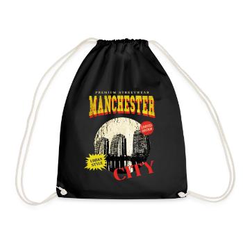 Manchester Angleterre UK City Skyline Vintage Rétro - Sac de sport léger - noir - Devant