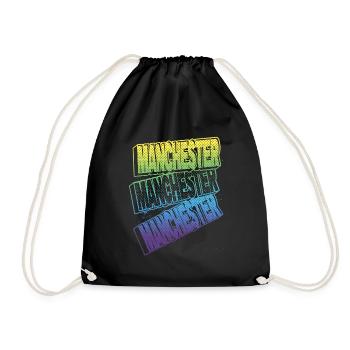 Manchester Angleterre UK City Font Skyline Accueil - Sac de sport léger - noir - Devant