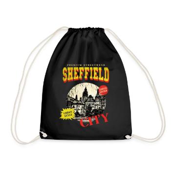 Sheffield Angleterre UK City Skyline Vintage Rétro - Sac de sport léger - noir - Devant