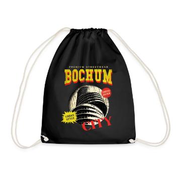 Bochum Deutschland Stadt Skyline Vintage Retro - Turnbeutel - Schwarz - Vorne