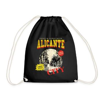 Alicante Espagne Ville Skyline Vintage Rétro - Sac de sport léger - noir - Devant