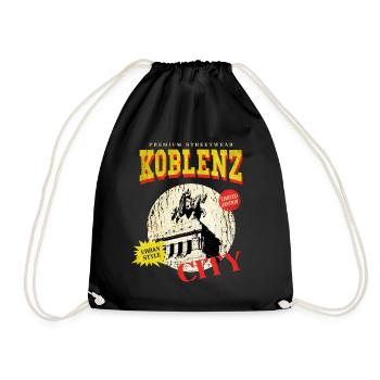 Koblenz Germany City Skyline Vintage Retro - Drawstring Bag - black - Front