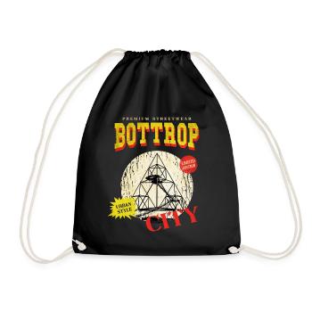 Bottrop Germany City Skyline Vintage Retro - Drawstring Bag - black - Front