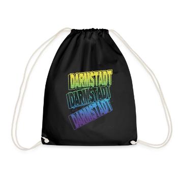 Darmstadt Germany City Font Skyline Home - Drawstring Bag - black - Front
