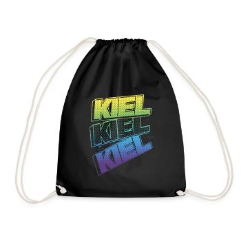 Kiel Germany City Font Skyline Home - Drawstring Bag - black - Front