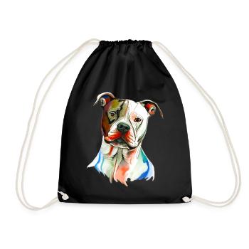 Staffordshire Terrier - Turnbeutel - Schwarz - Vorne