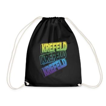 Krefeld Germany City Font Skyline Home - Drawstring Bag - black - Front