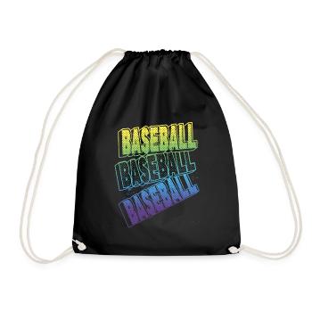 Baseball Sports Font Vintage Retro Home Run - Drawstring Bag - black - Front