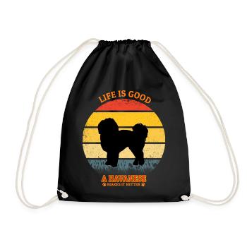 Life Is Good A Havansese Makes It Better - Turnbeutel - Schwarz - Vorne
