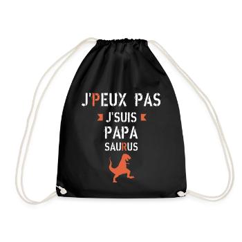 J peux pas je suis papa saurus - Sac de sport léger - noir - Devant