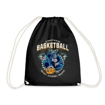 Basketball Gorilla Basketballspieler Vintage Retro - Turnbeutel - Schwarz - Vorne