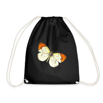 butterfly - Drawstring Bag - black - Front