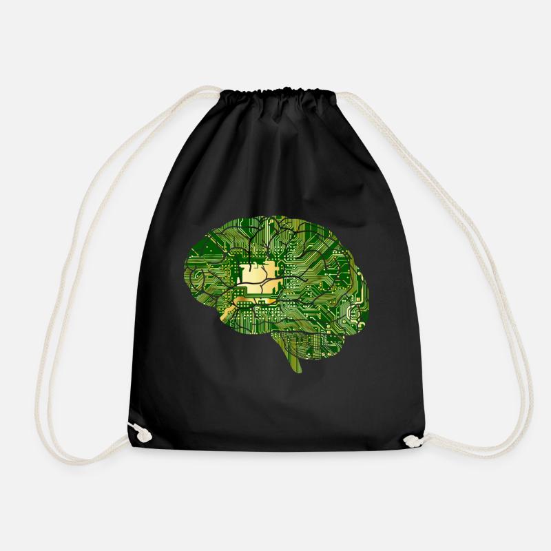 Cerveau - Ordinateur de bord - Intelligence artificielle - Sac de sport léger - noir