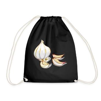 Knoblauch - Turnbeutel - Schwarz - Vorne
