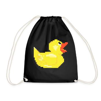 Duck duck pixel retro optics gift poison - Drawstring Bag - black - Front