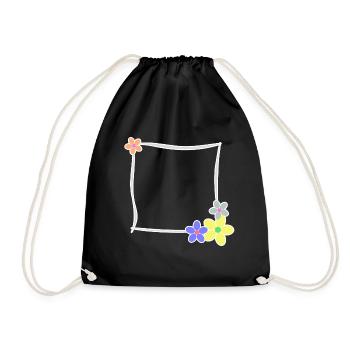 Modèle de cadre photo fleurs décoration cadre - Sac de sport léger - noir - Devant
