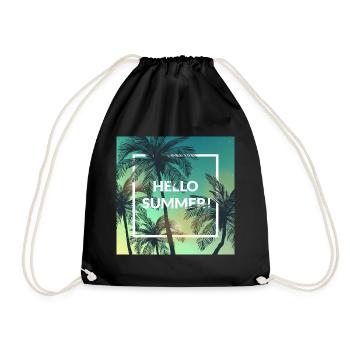 Bonjour l’été! Décoration intérieure, art mural, chemises, tasses - Sac de sport léger - noir - Devant