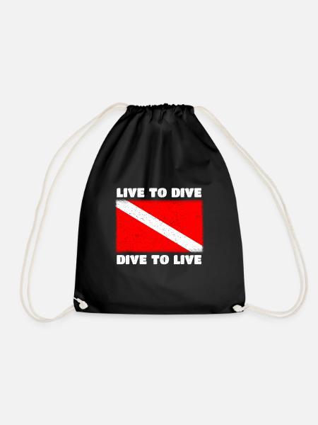 Taucher Scuba Diving Spruch - Turnbeutel - Schwarz