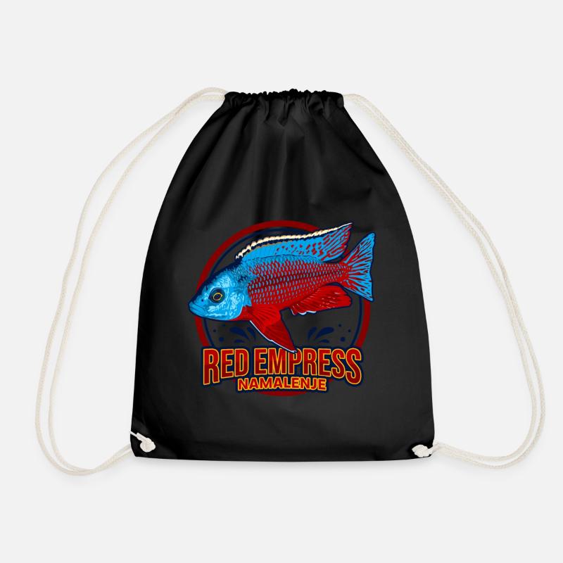 Buntbarsch Red Empress Malawi Aquarium Zierfisch - Turnbeutel - Schwarz